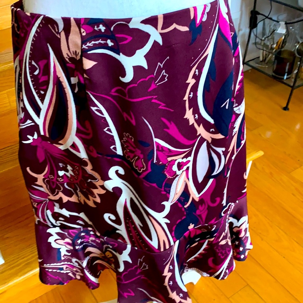 Banana Republic purple paisley flounce skirt
